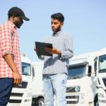 logistics manager controlling truck driver schedul lpfb5m9