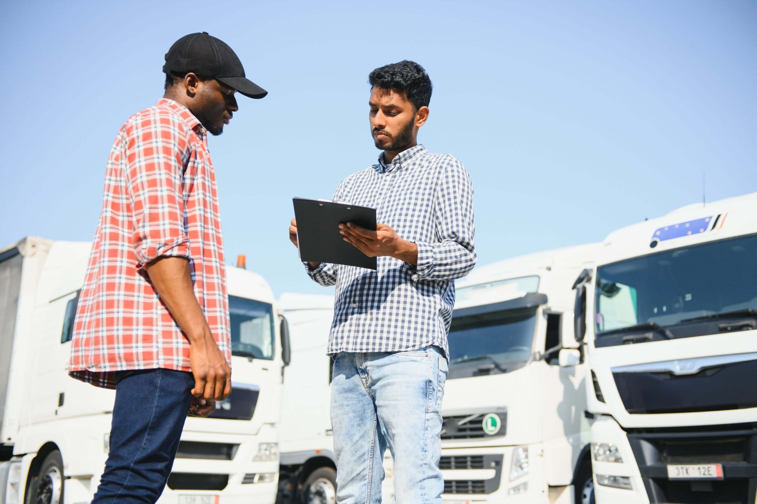 logistics manager controlling truck driver schedul lpfb5m9