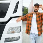 Safety first: best practices for truck drivers on the road men driver near lorry truck man owner truck driver vcd9x4t